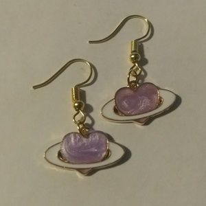 Jewelry - SPACE HEART EARRINGS - Jewelry Saturn Planet Love Jewelry - SPACE HEART EARRINGS - Jewelry Saturn Planet Love